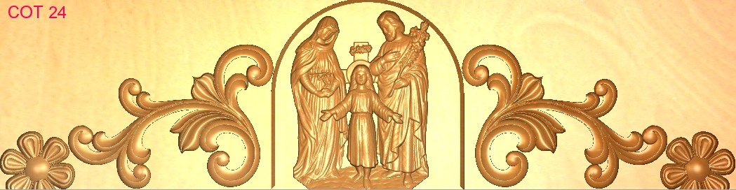 COT DESIGNS - COT-24 Holy Family Divine 3D Relief Carving Model